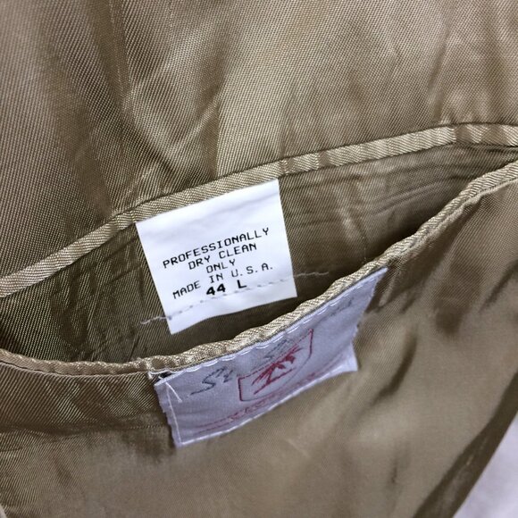 St Simon's Mens Vintage Blazer Beige Corduroy 2 Button Made USA Size 44L - Picture 3 of 6